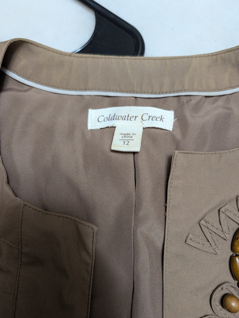 Coldwater Creek Taupe Short-Sleeve Embellished Jacket - Picture 8 of 9